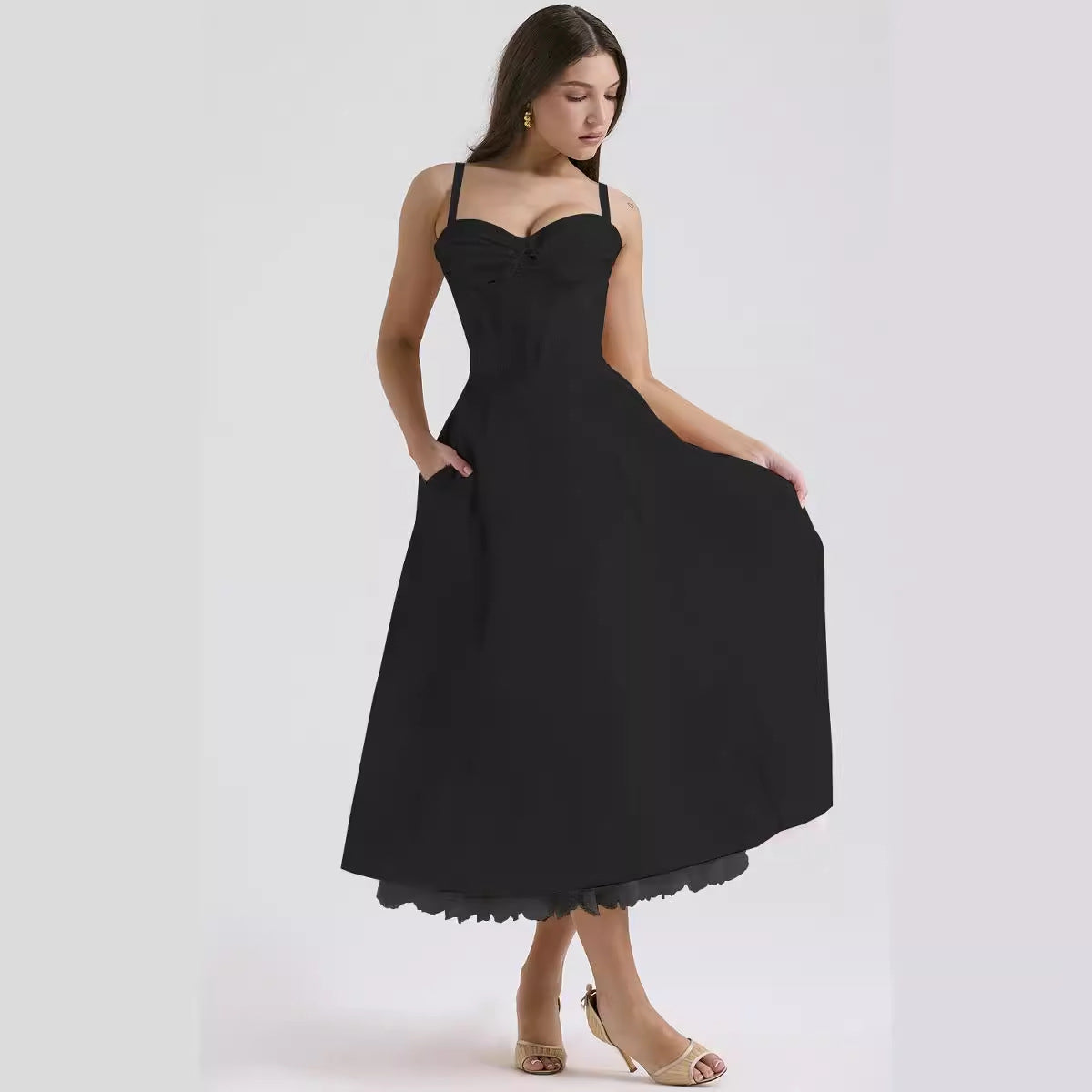 Floral series French summer camisole gentle style dress slimming floral camisole long skirt - V.I.P Digital Presence