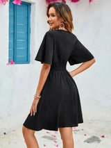 Flutter Sleeve Mini Dress - V.I.P Digital Presence