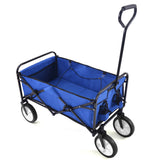 Folding Wagon Garden Shopping Beach Cart   (Blue) - V.I.P Digital Presence