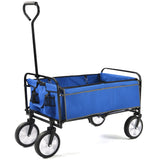Folding Wagon Garden Shopping Beach Cart   (Blue) - V.I.P Digital Presence