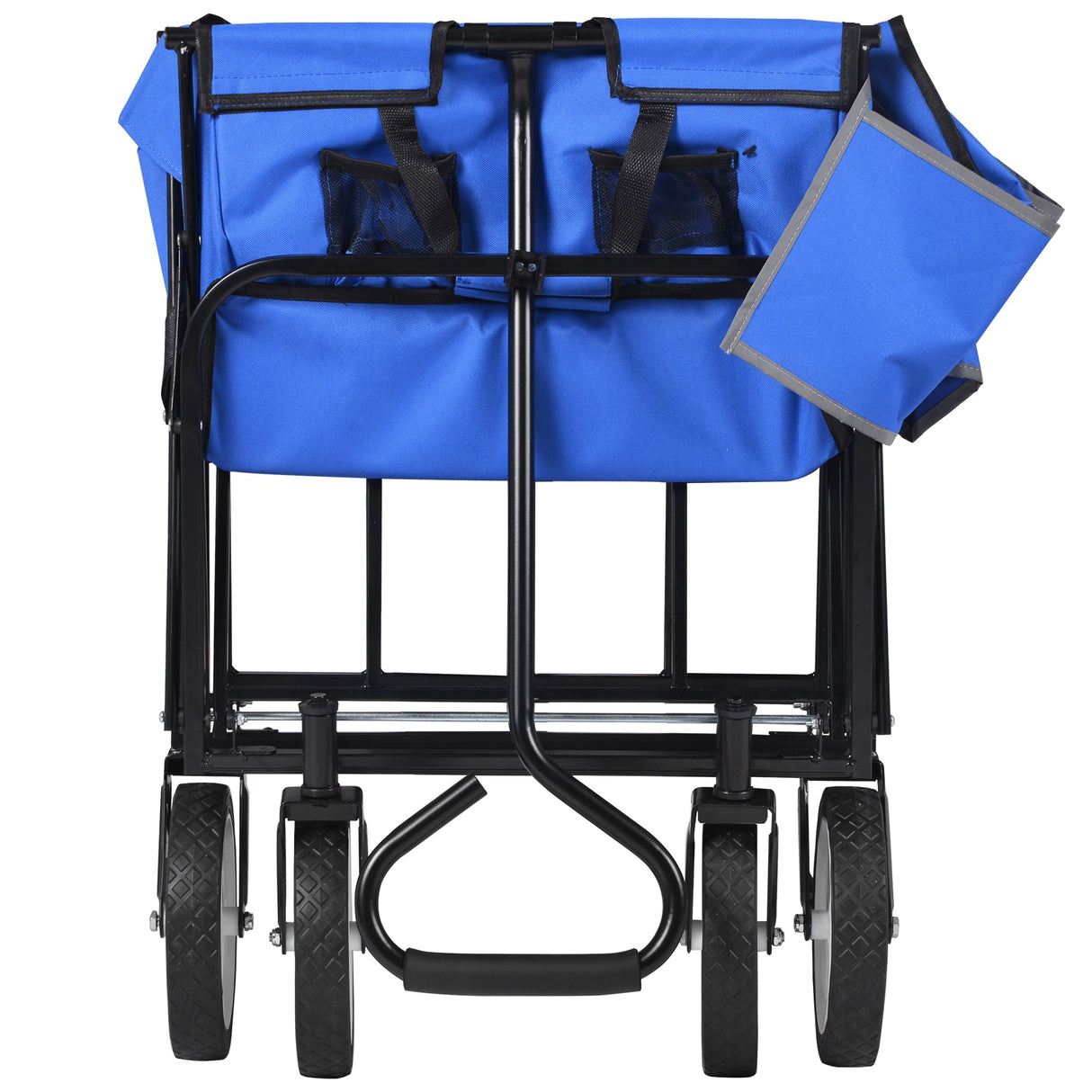 Folding Wagon Garden Shopping Beach Cart   (Blue) - V.I.P Digital Presence
