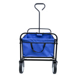 Folding Wagon Garden Shopping Beach Cart (Blue) - V.I.P Digital Presence