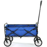 Folding Wagon Garden Shopping Beach Cart   (Blue) - V.I.P Digital Presence
