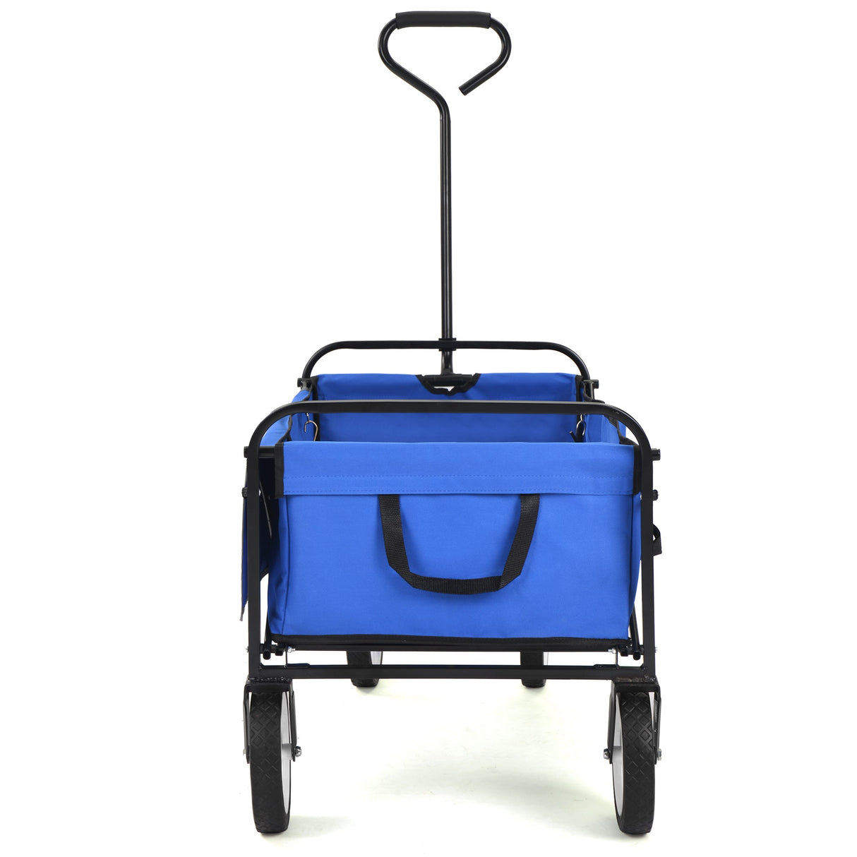 Folding Wagon Garden Shopping Beach Cart   (Blue) - V.I.P Digital Presence