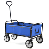 Folding Wagon Garden Shopping Beach Cart   (Blue) - V.I.P Digital Presence