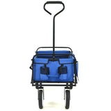 Folding Wagon Garden Shopping Beach Cart   (Blue) - V.I.P Digital Presence