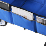 Folding Wagon Garden Shopping Beach Cart   (Blue) - V.I.P Digital Presence
