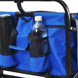 Folding Wagon Garden Shopping Beach Cart   (Blue) - V.I.P Digital Presence