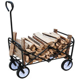Folding Wagon Garden Shopping Beach Cart (Blue) - V.I.P Digital Presence
