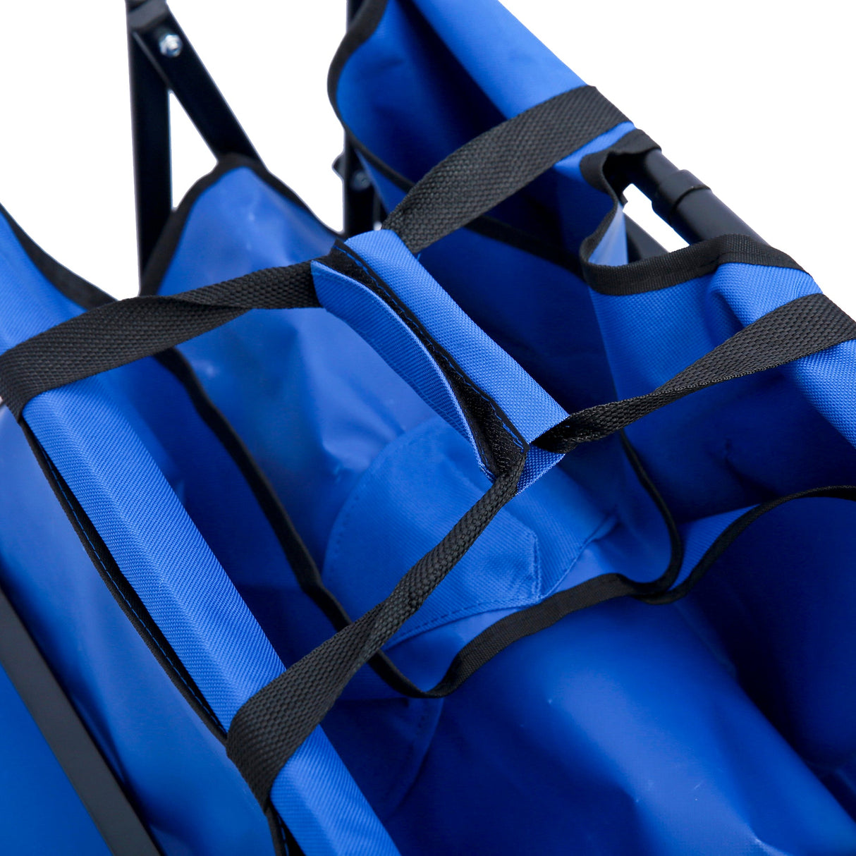 Folding Wagon Garden Shopping Beach Cart (Blue) - V.I.P Digital Presence