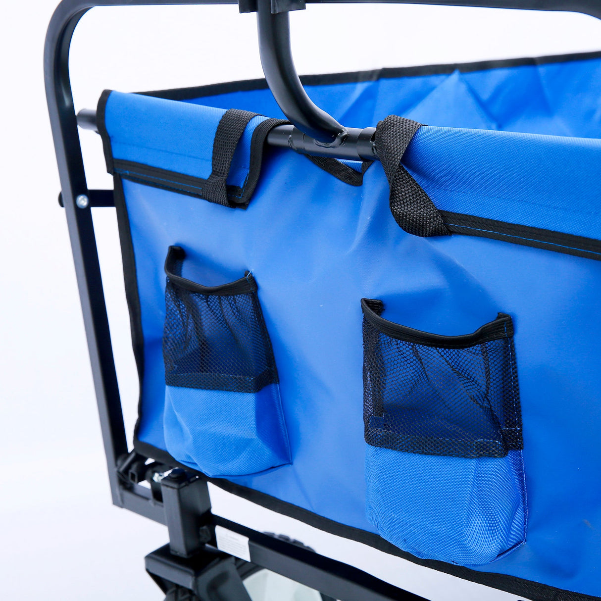 Folding Wagon Garden Shopping Beach Cart (Blue) - V.I.P Digital Presence