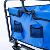 Folding Wagon Garden Shopping Beach Cart (Blue) - V.I.P Digital Presence