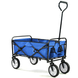 Folding Wagon Garden Shopping Beach Cart   (Blue) - V.I.P Digital Presence