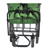Folding Wagon Garden Shopping Beach Cart (Green) - V.I.P Digital Presence