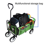 Folding Wagon Garden Shopping Beach Cart (Green) - V.I.P Digital Presence