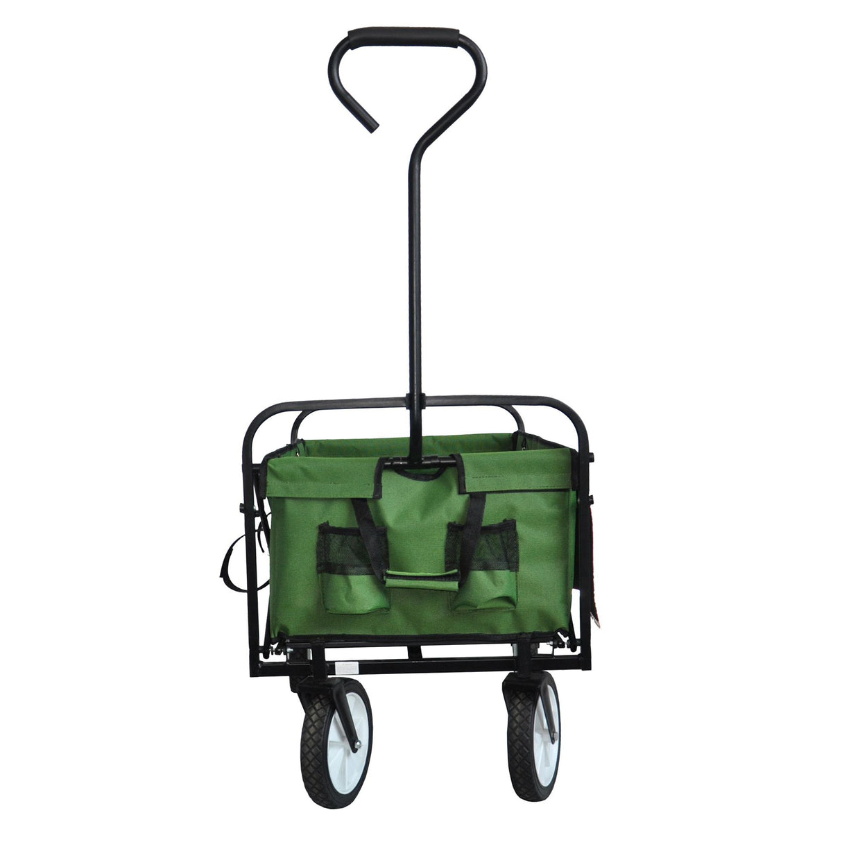 Folding Wagon Garden Shopping Beach Cart (Green) - V.I.P Digital Presence