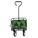 Folding Wagon Garden Shopping Beach Cart (Green) - V.I.P Digital Presence