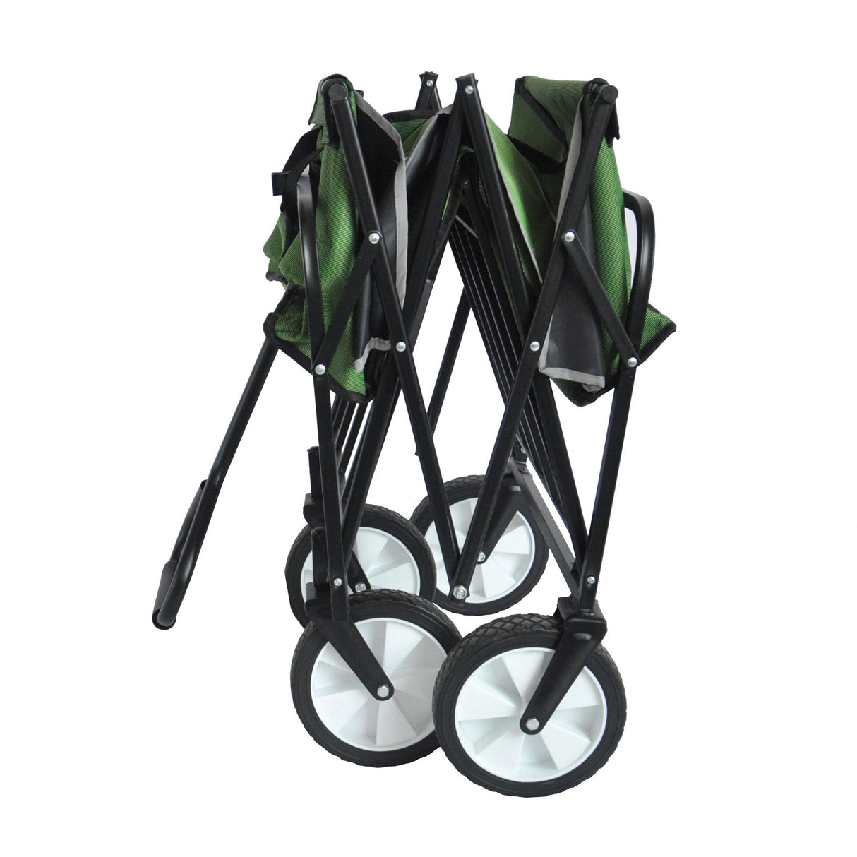 Folding Wagon Garden Shopping Beach Cart (Green) - V.I.P Digital Presence