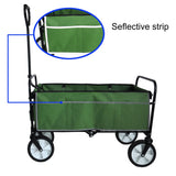 Folding Wagon Garden Shopping Beach Cart (Green) - V.I.P Digital Presence