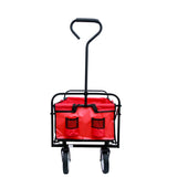 Folding Wagon Garden Shopping Beach Cart (Red) - V.I.P Digital Presence