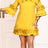 Frill Tie Neck Three-Quarter Sleeve Dress - V.I.P Digital Presence