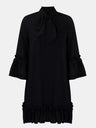 Frill Tie Neck Three-Quarter Sleeve Dress - V.I.P Digital Presence