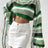 Fringe Striped Round Neck Knit Top - V.I.P Digital Presence