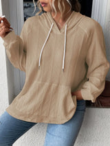 Full Size Drawstring Long Sleeve Hoodie - V.I.P Digital Presence