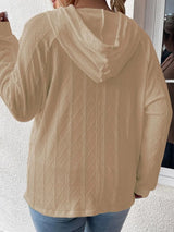 Full Size Drawstring Long Sleeve Hoodie - V.I.P Digital Presence
