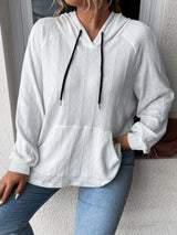 Full Size Drawstring Long Sleeve Hoodie - V.I.P Digital Presence