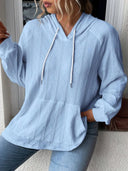 Full Size Drawstring Long Sleeve Hoodie - V.I.P Digital Presence