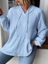 Full Size Drawstring Long Sleeve Hoodie - V.I.P Digital Presence