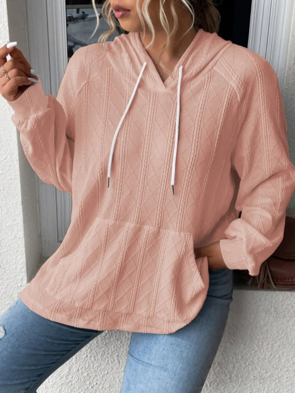 Full Size Drawstring Long Sleeve Hoodie - V.I.P Digital Presence