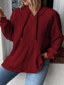 Full Size Drawstring Long Sleeve Hoodie - V.I.P Digital Presence