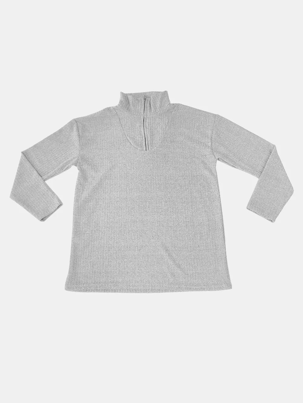 Full Size Quarter Zip Long Sleeve Top - V.I.P Digital Presence