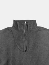 Full Size Quarter Zip Long Sleeve Top - V.I.P Digital Presence