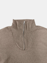 Full Size Quarter Zip Long Sleeve Top - V.I.P Digital Presence
