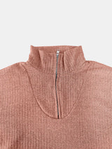 Full Size Quarter Zip Long Sleeve Top - V.I.P Digital Presence