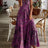 Full Size Smocked Printed V-Neck Short Sleeve Dress - V.I.P Digital Presence