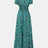 Full Size Smocked Printed V-Neck Short Sleeve Dress - V.I.P Digital Presence
