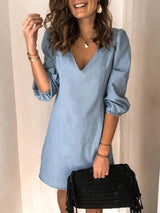 Full Size V-Neck Half Sleeve Dress - V.I.P Digital Presence