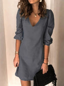 Full Size V-Neck Half Sleeve Dress - V.I.P Digital Presence