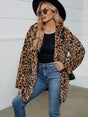 Fuzzy Leopard Hooded Long Sleeve Jacket - V.I.P Digital Presence