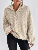 Fuzzy Quarter Zip Long Sleeve Sweatshirt - V.I.P Digital Presence