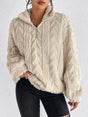 Fuzzy Quarter Zip Long Sleeve Sweatshirt - V.I.P Digital Presence
