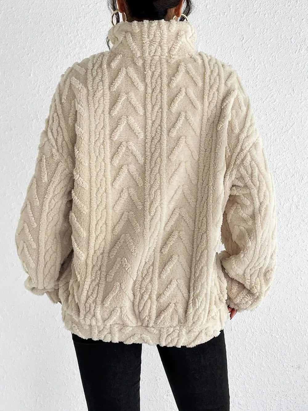 Fuzzy Quarter Zip Long Sleeve Sweatshirt - V.I.P Digital Presence