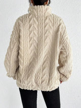 Fuzzy Quarter Zip Long Sleeve Sweatshirt - V.I.P Digital Presence