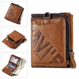 Genuine Cowhide Men's Short Wallet Fashion Casual Zipper Wallet Open Multifunctional Coin Purse - V.I.P Digital Presence