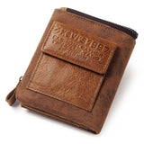 Genuine Cowhide Men's Short Wallet Fashion Casual Zipper Wallet Open Multifunctional Coin Purse - V.I.P Digital Presence