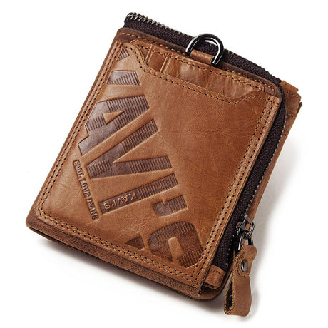 Genuine Cowhide Men's Short Wallet Fashion Casual Zipper Wallet Open Multifunctional Coin Purse - V.I.P Digital Presence